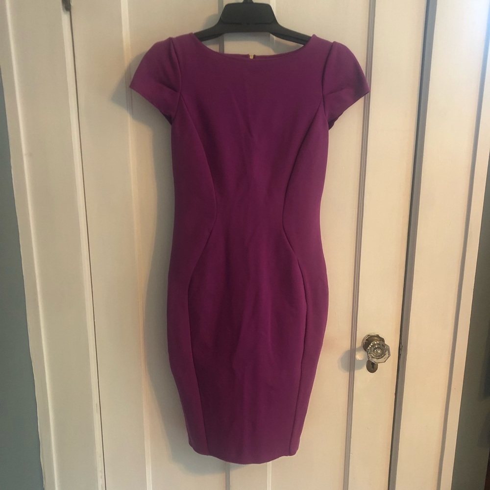 EUC Closet purple bodycon cap sleeve dress SZ6 UK12